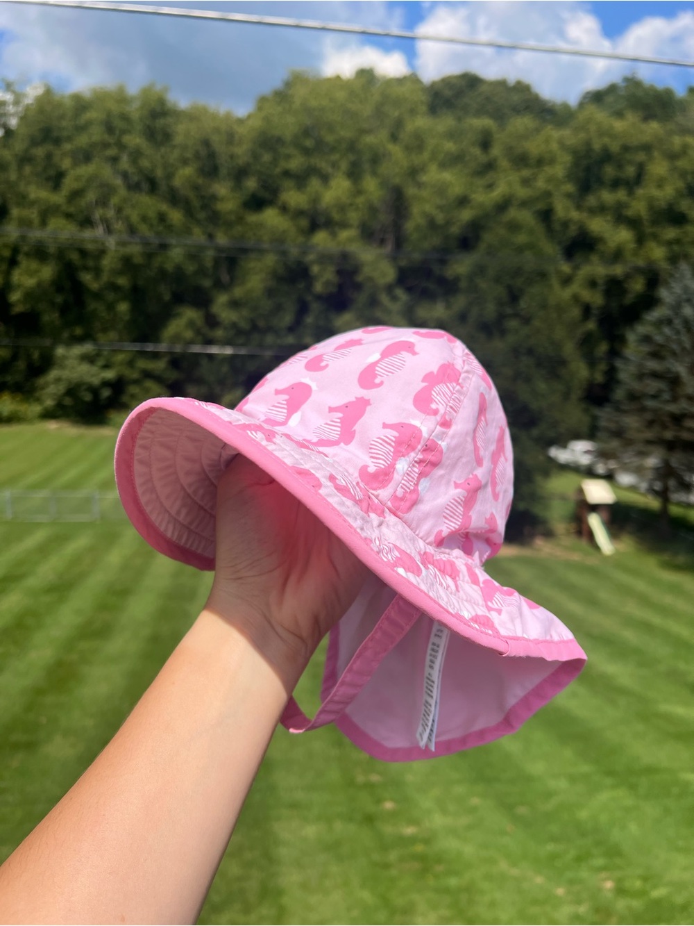 Pottery Barn Baby Seahorse Reversible Sun Hat 3-12M